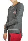 The Ohio State Buckeyes Long Sleeve Contrast Stitch Womens Shirt- Heather Black