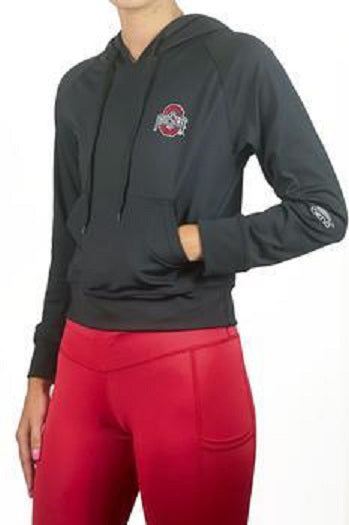 The Ohio State Buckeyes Block O Crop Womens Hoodie- Black