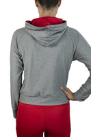 The Ohio State Buckeyes Block O Crop Womens Hoodie- Gray