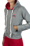 The Ohio State Buckeyes Block O Crop Womens Hoodie- Gray