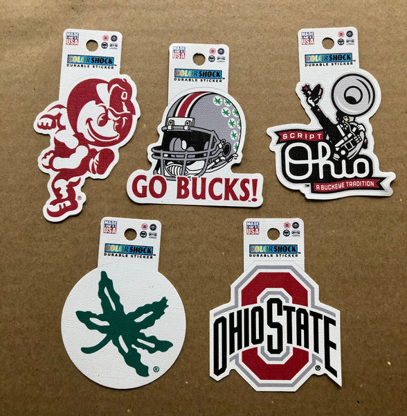 Ohio State Buckeyes Color Shock Durable Decal Sticker Lot of 5