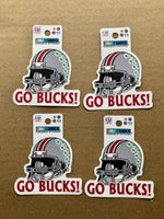 Ohio State Buckeyes Helmet Go Bucks Color Shock Durable Decal Sticker Lot of 4