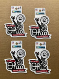 Ohio State Buckeyes Script Ohio Band Color Shock Durable Decal Sticker Lot of 4