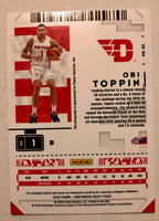 2020 Panini Contenders Draft Picks Obi Toppin Tournament Finals  Ticket Autographed Rookie Card RC #52 #3/5