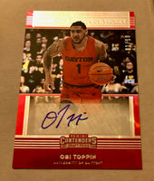 2020 Panini Contenders Draft Picks Obi Toppin Game Day Prospect Ticket Autographed Rookie Card RC #GP-OT #1/10