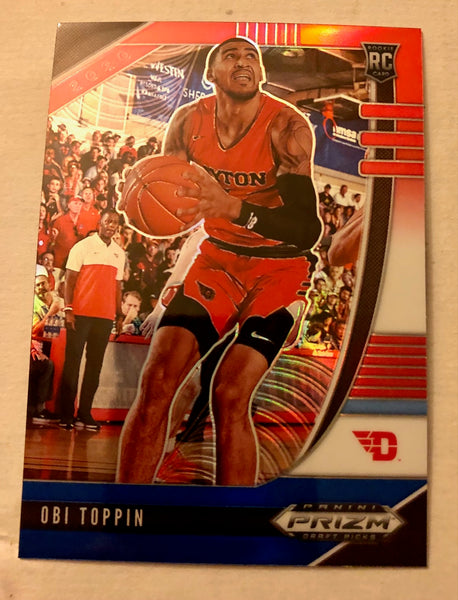 2020-21 Panini Prizm Obi Toppin #47 Red, White, and Blue Prizm Rookie Card