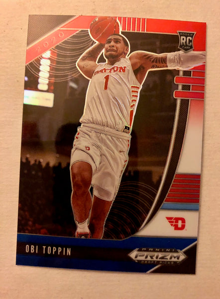 2020-21 Panini Prizm Obi Toppin #7 Red, White, and Blue Prizm Rookie Card