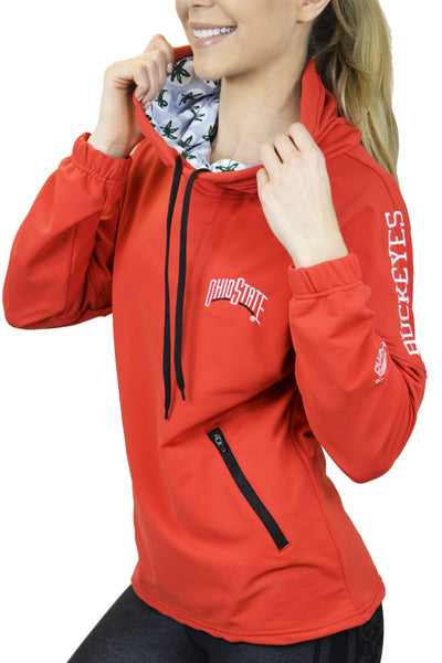 Ohio State Buckeyes Snorkel Neck Hoodie/Red